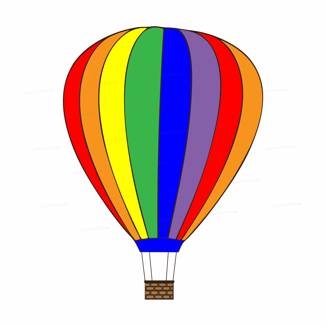 Hot Air Theme Boy Multi-coloured Balloons Cutout