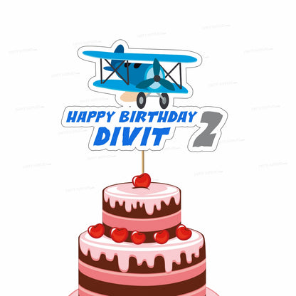AEROPLANE THEME CUSTOMIZED CAKE TOPPER