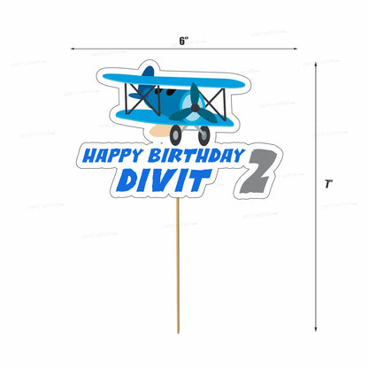 AEROPLANE THEME CUSTOMIZED CAKE TOPPER