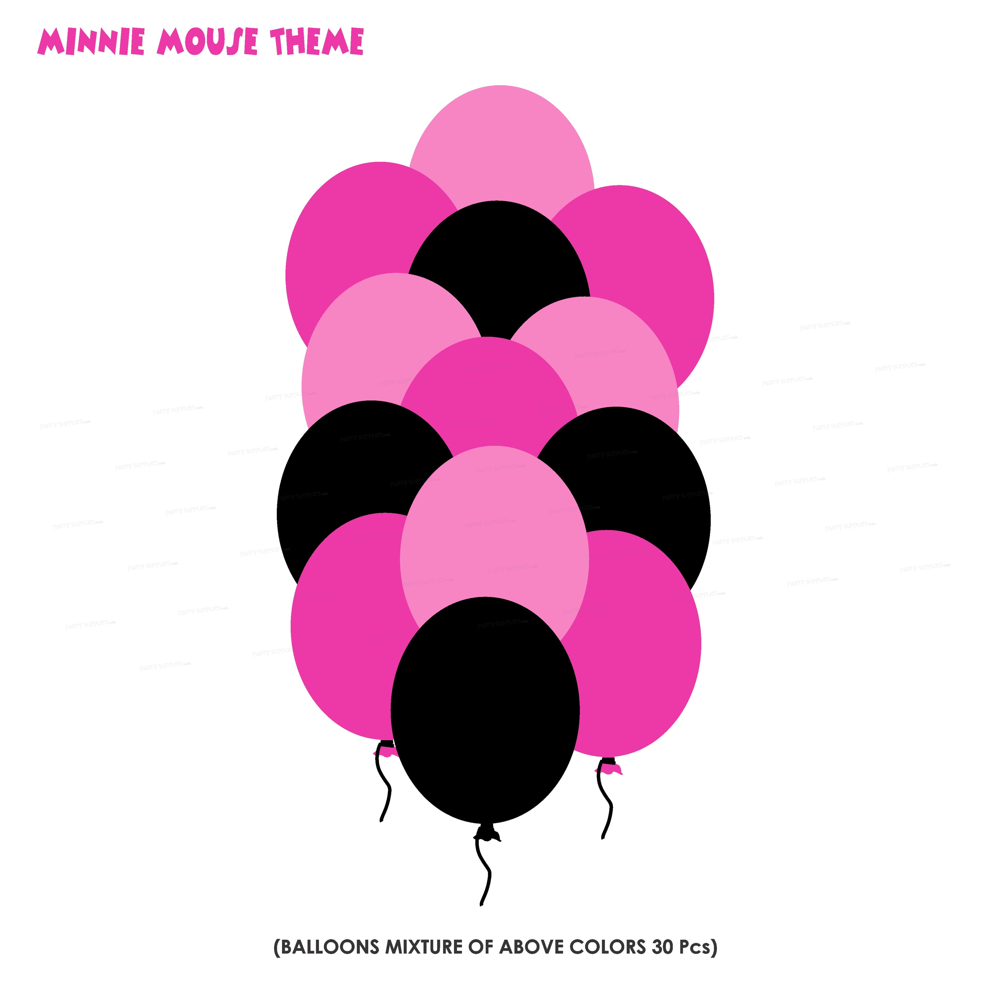 Minnie Mouse Theme Colour 30 Pcs Balloons