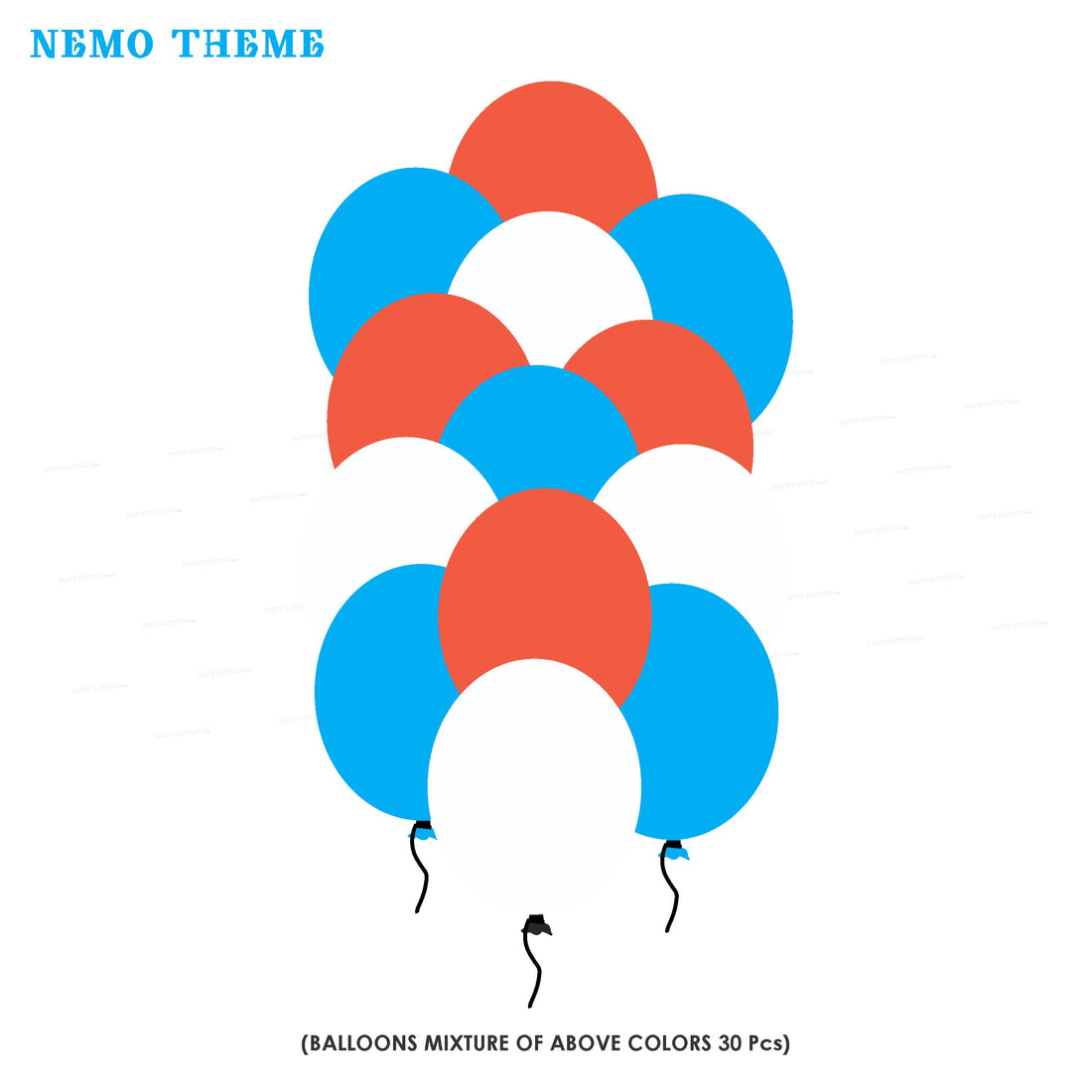 Nemo and Dory Theme Colour 30 Pcs. Balloons