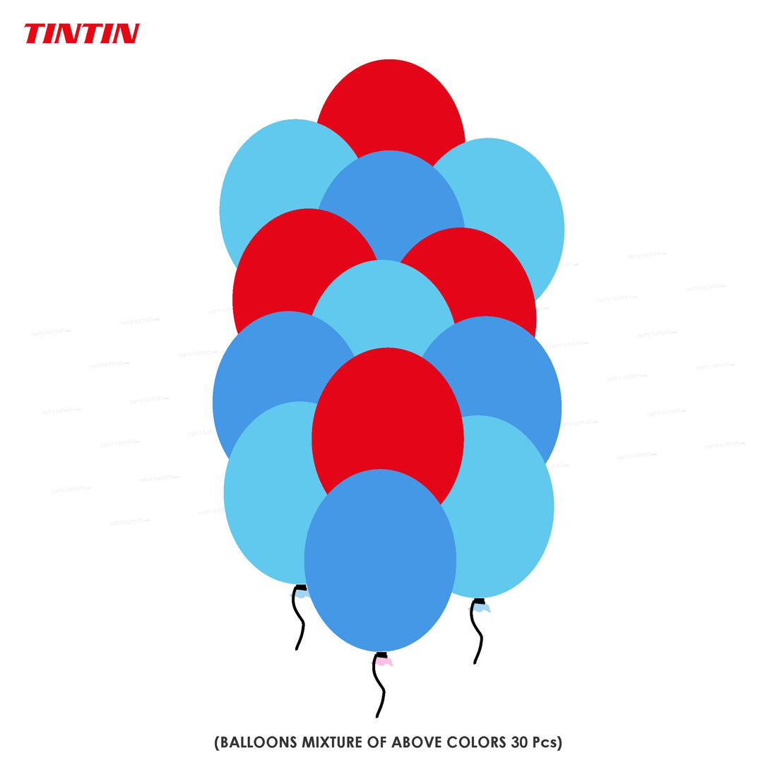 Tin Tin Theme Colour 30 Pcs. Balloons