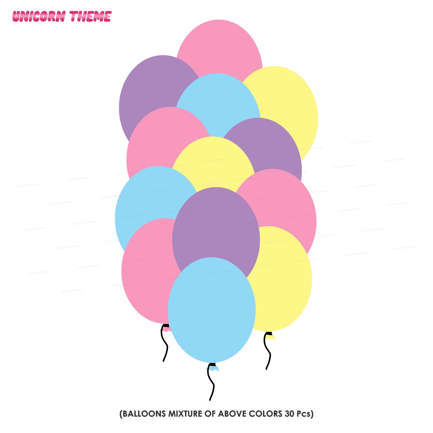 Unicorn Theme Colour 30 Pcs Balloons