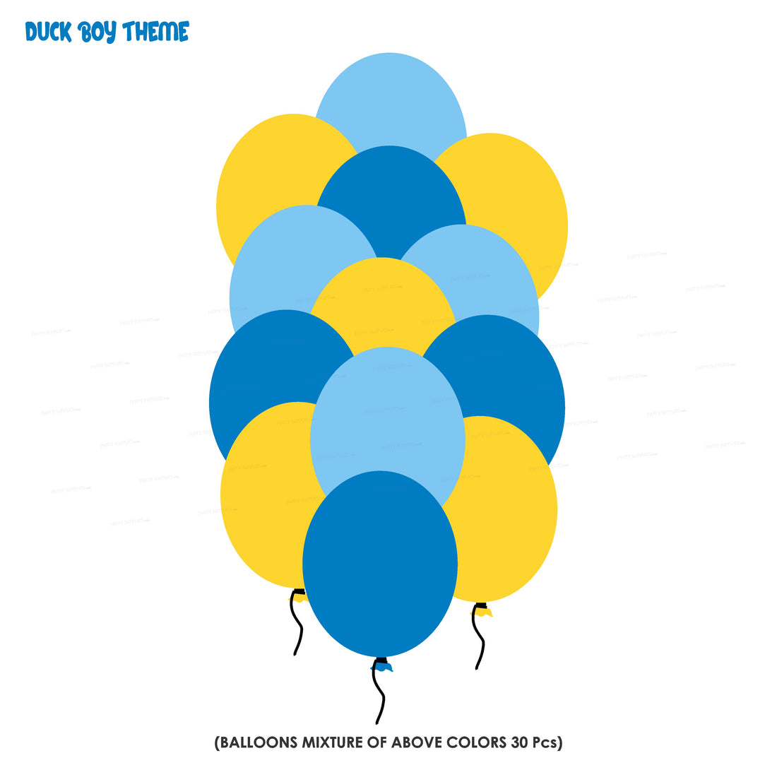 PSI Duck Boy Theme Colour 30 Pcs Balloons