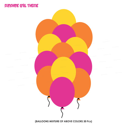 PSI Sunshine Girl Theme Colour 30 Pcs Balloons