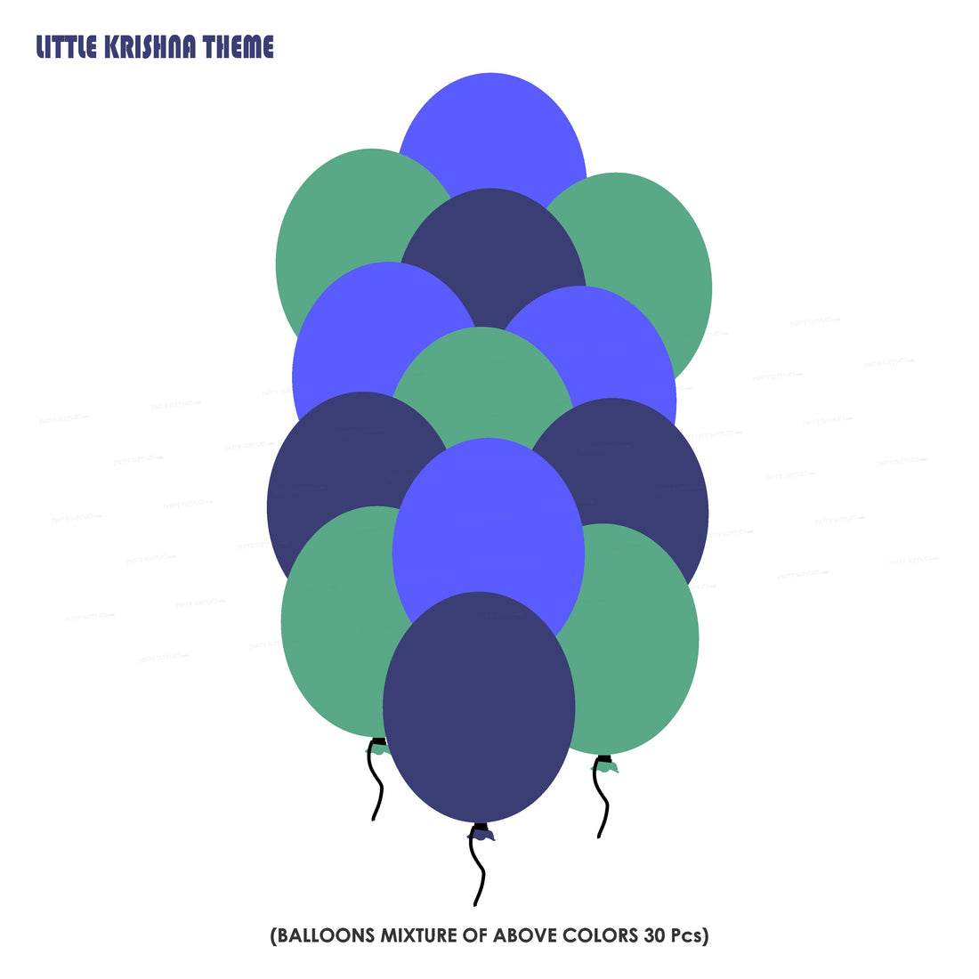 Little Krishna Theme Colour 30 Pcs Balloons