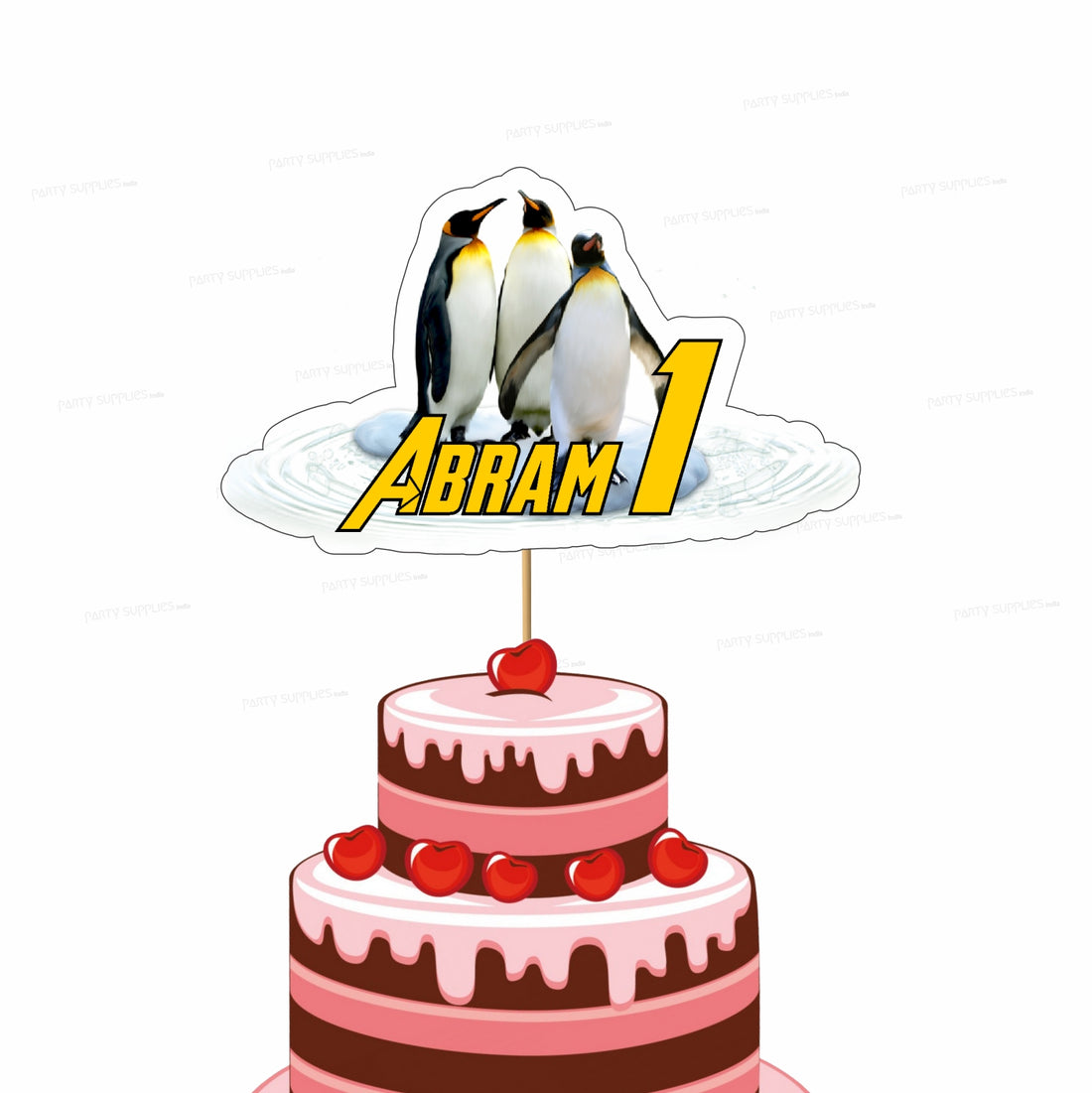 Penguin Theme Personalized Cake Topper