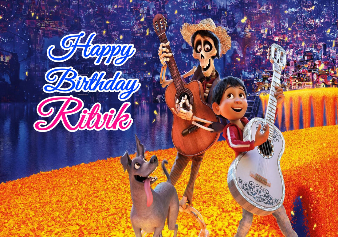 Coco Theme Personalized Backdrop