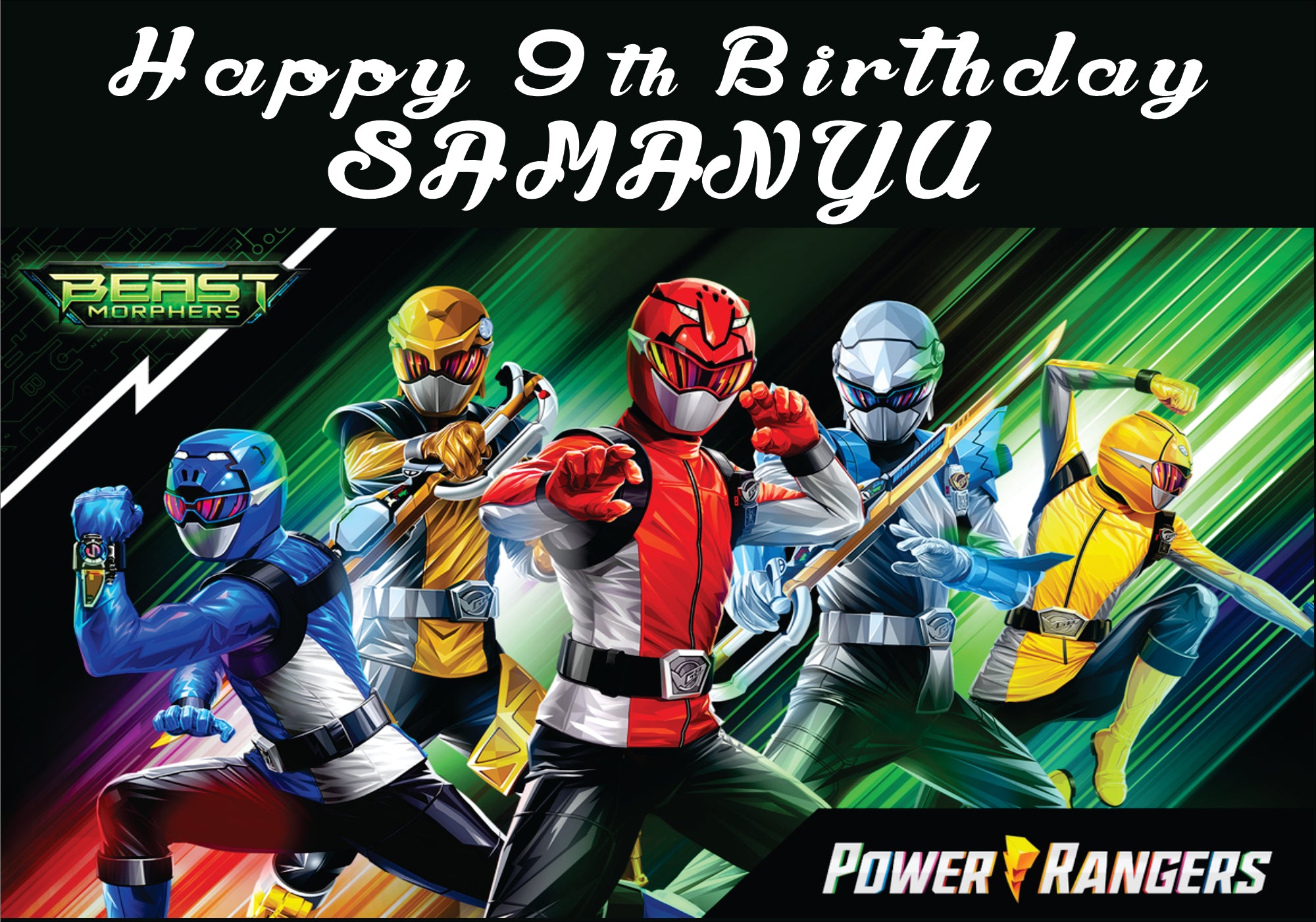 Power Rangers Theme Personalized Backdrop | Party Supplies India