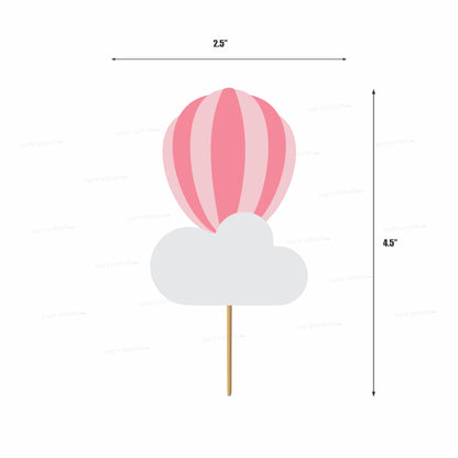 Hot Air Theme Boy Cup Balloons Cake Topper