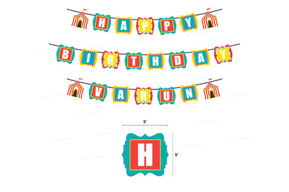PSI Circus Theme Customized With Baby Name Hanging
