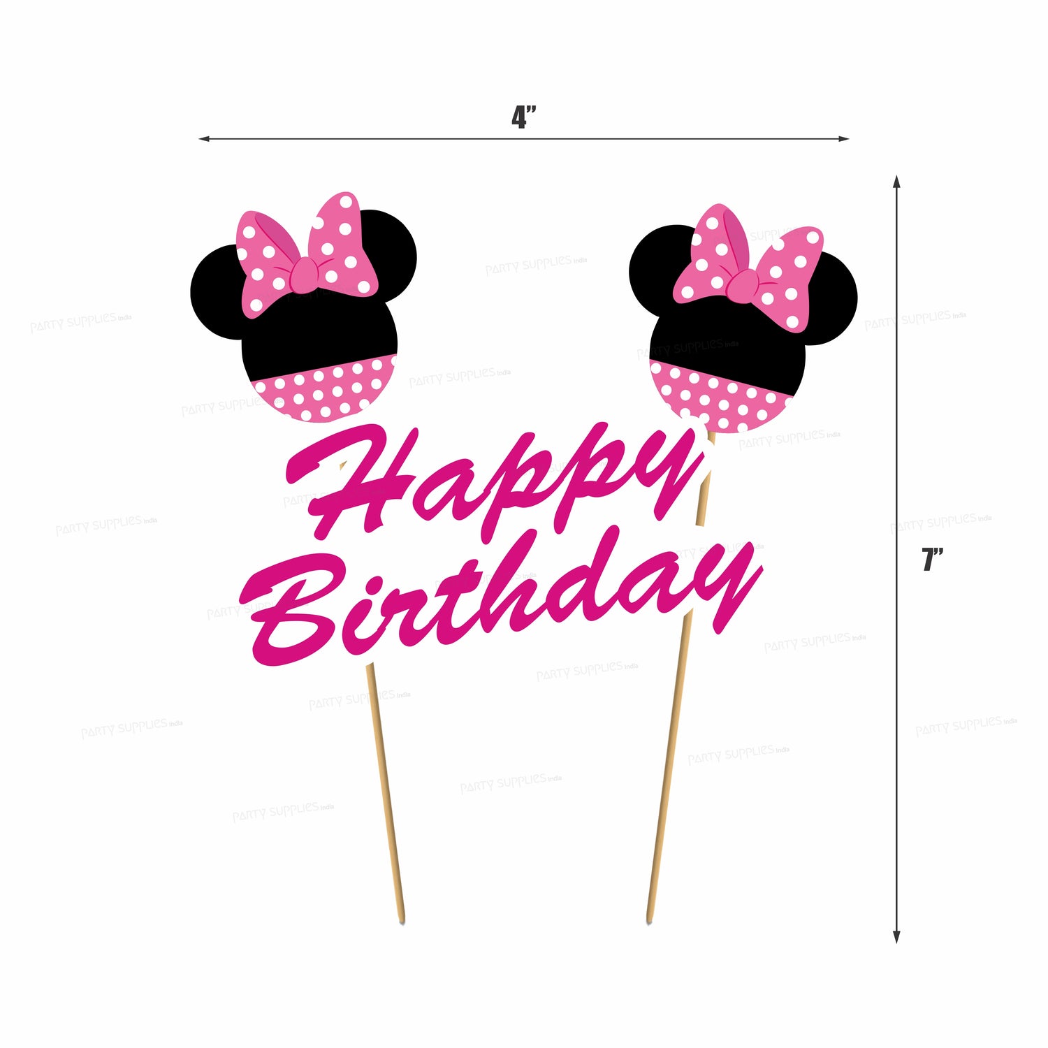 Minnie Mouse Birthday Theme Cake Topper
