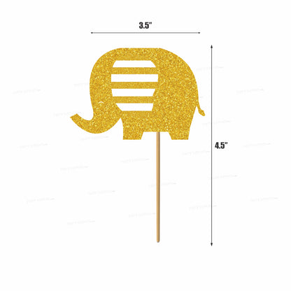 Pink Elephant Theme Cup Cake Topper