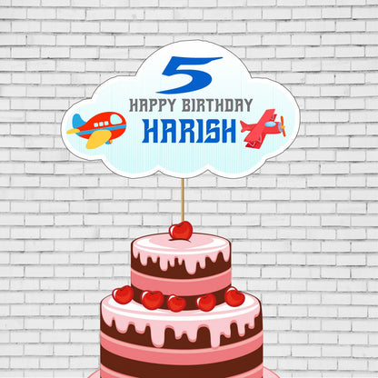 AEROPLANE THEME Personalized CAKE TOPPER