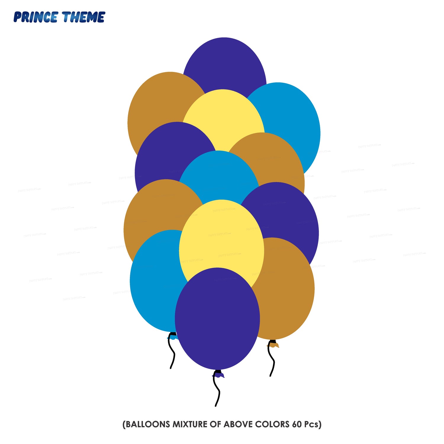Prince Theme Colour 60 Pcs Balloons