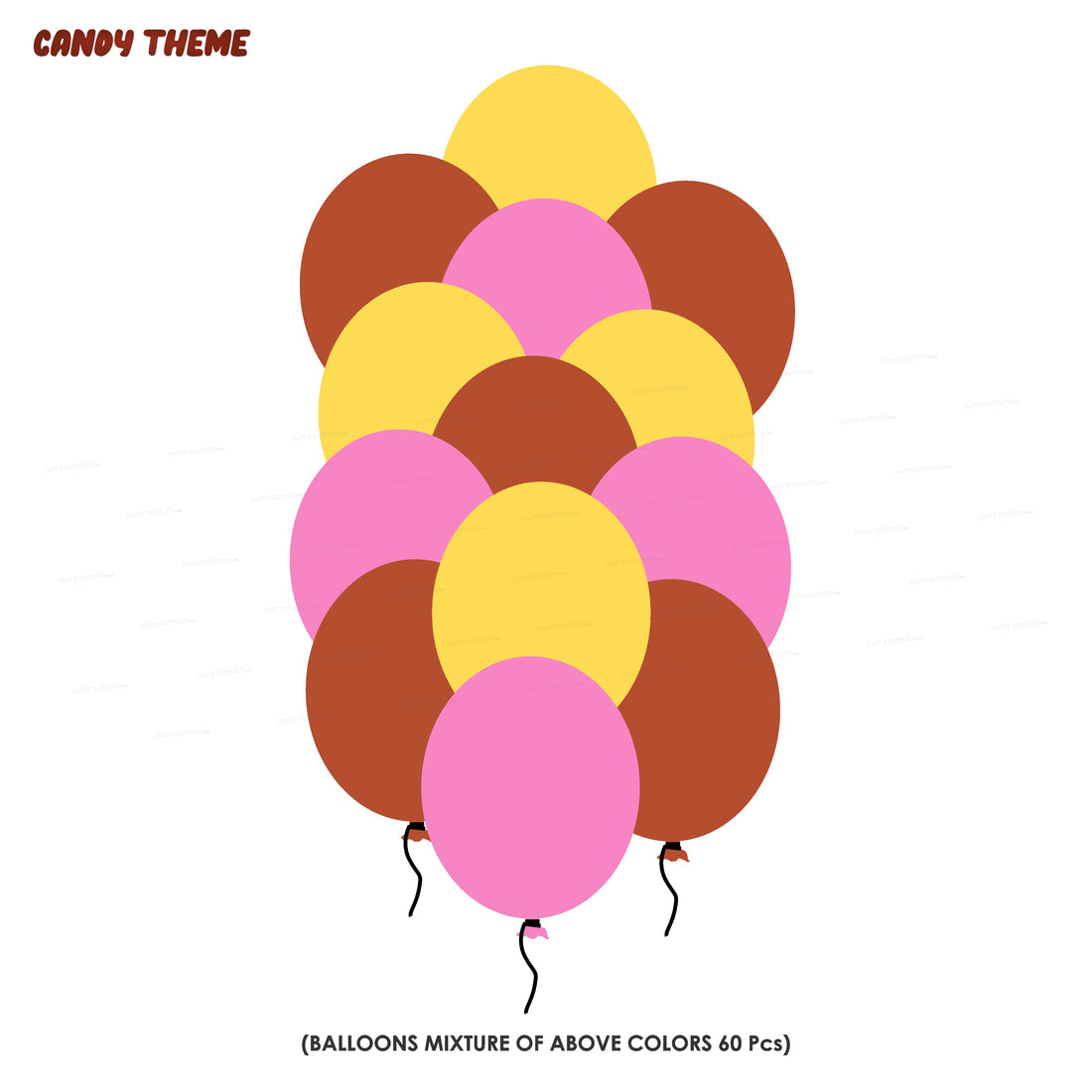 Candy Theme Colour 60 Pcs Balloons