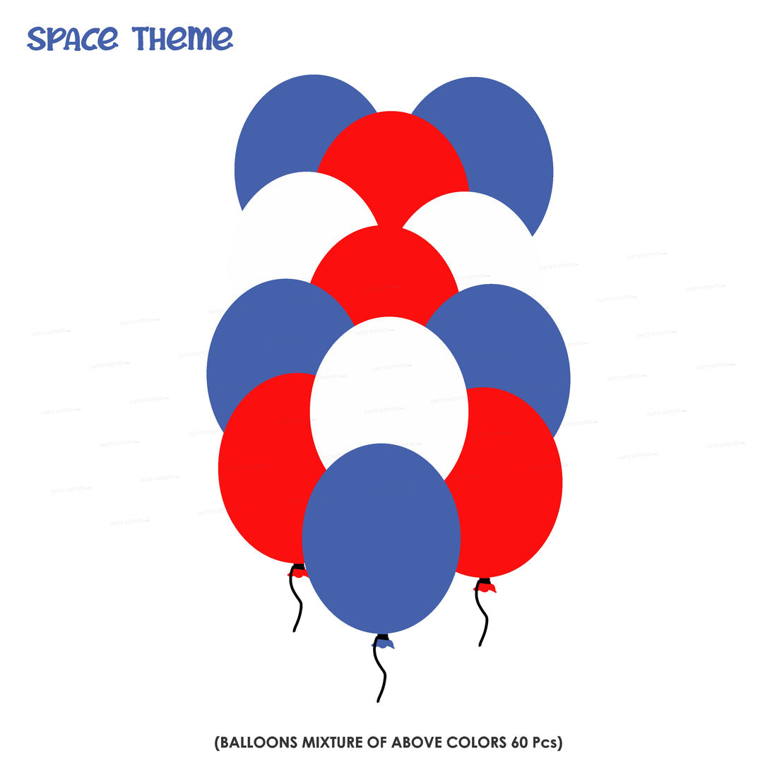 Space Theme Colour 60 Pcs Balloons