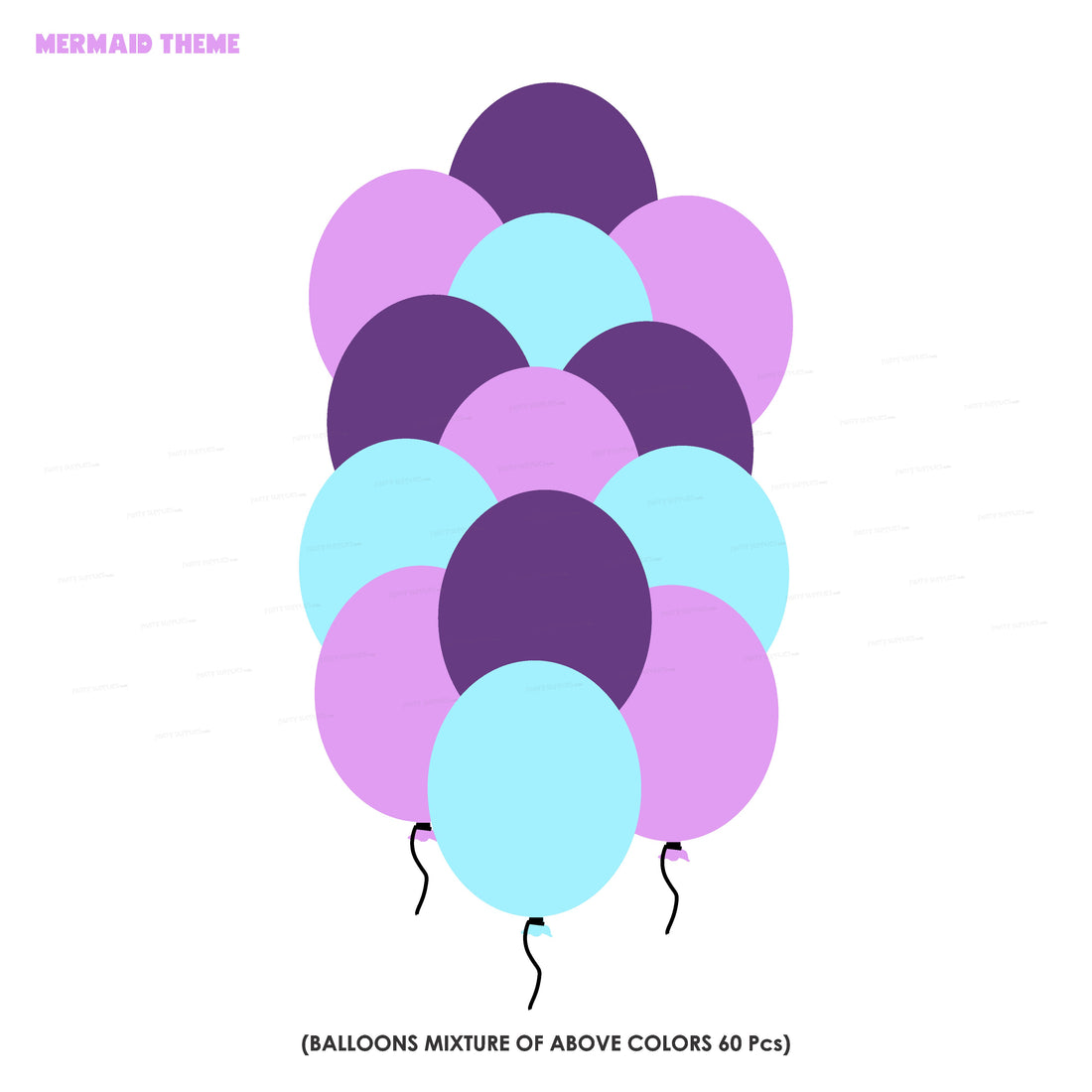 Mermaid Theme Theme Colour 60 Pcs Balloons