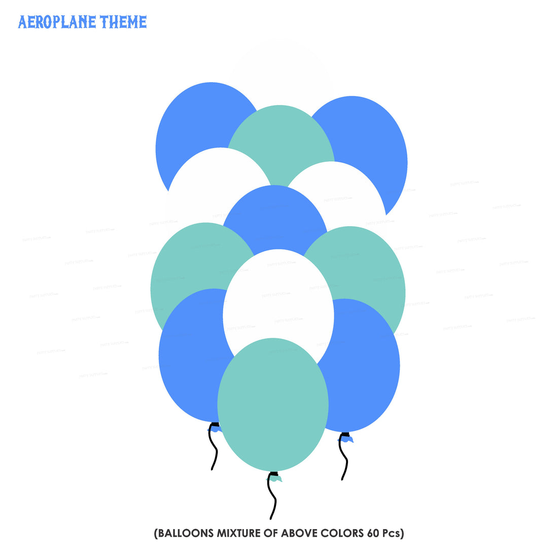 PSI Aeroplane Theme Colour 60 Pcs Balloons