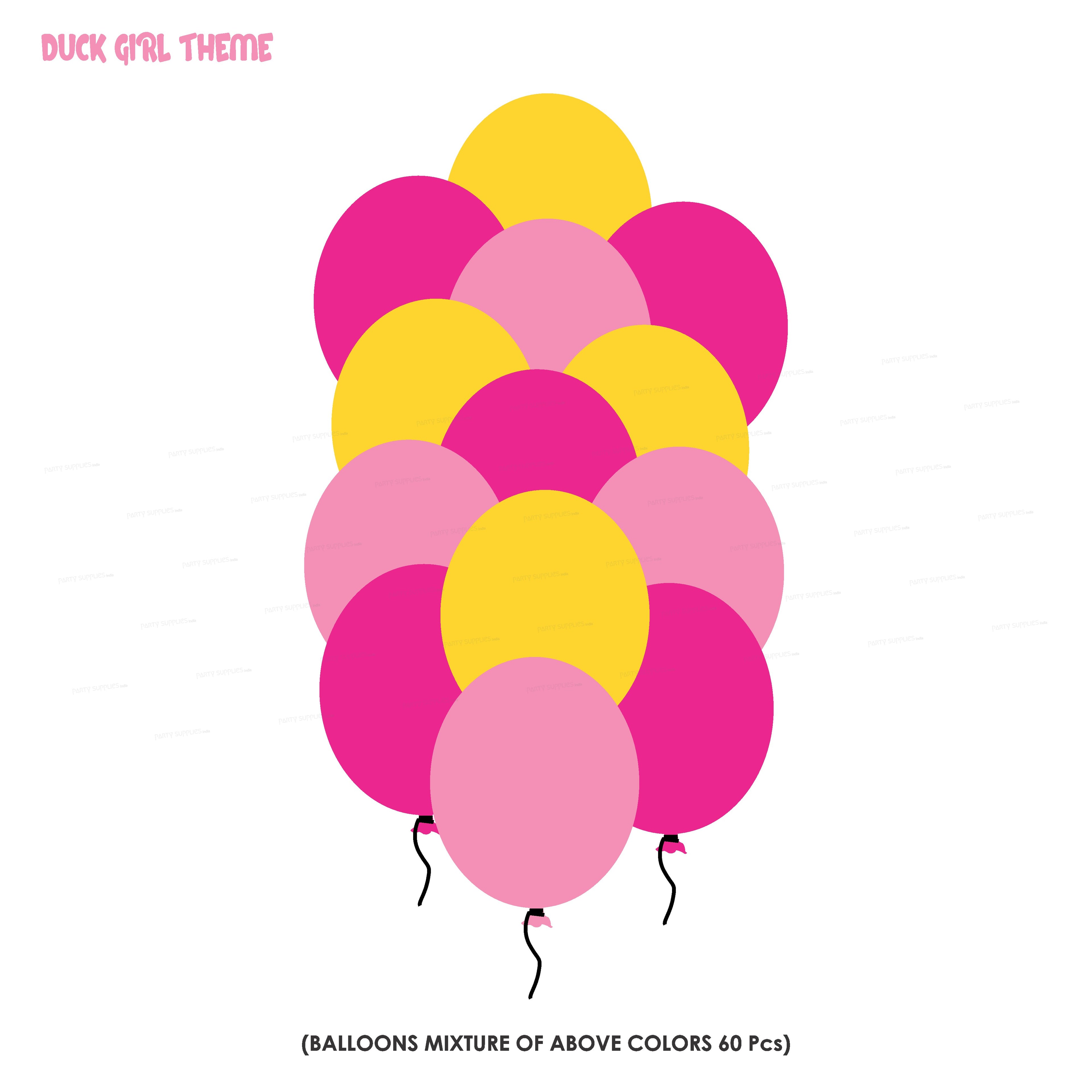 PSI Duck Girl Theme Colour 60 Pcs Balloons