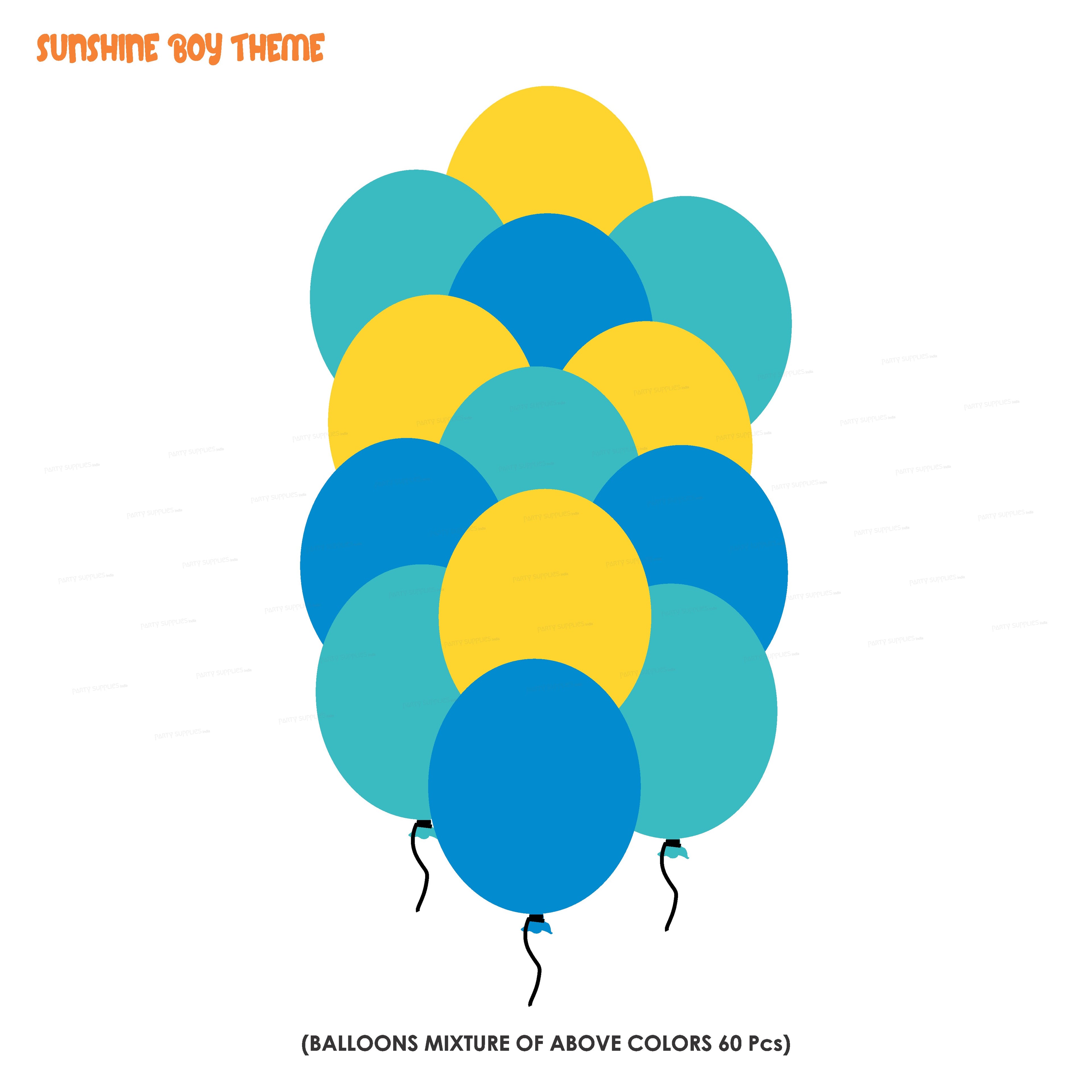 PSI Sunshine Boy Theme Colour 60 Pcs Balloons