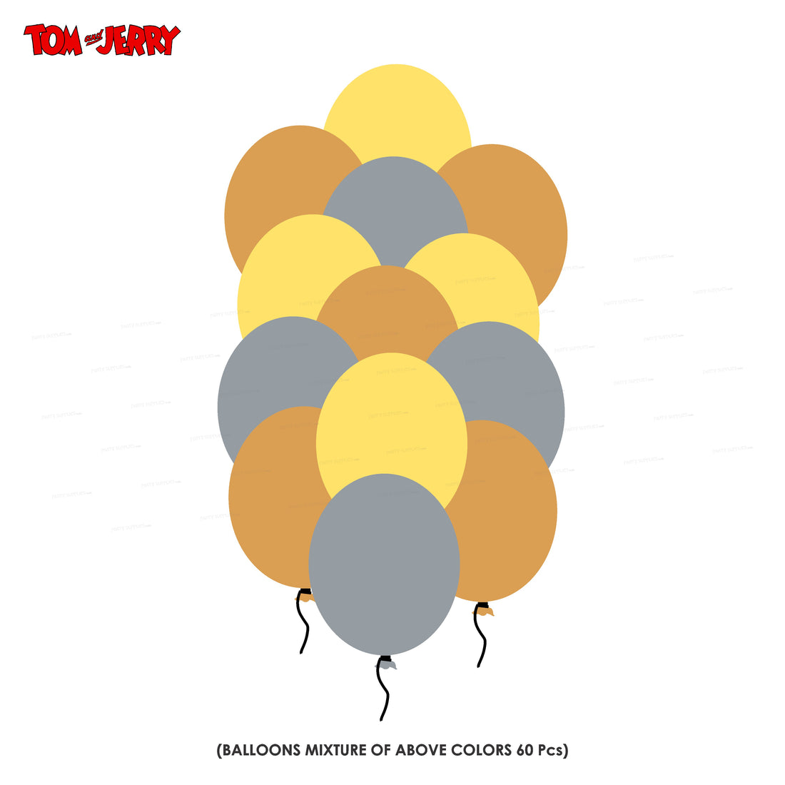 Tom and Jerry Theme Colour 60 Pcs Balloons
