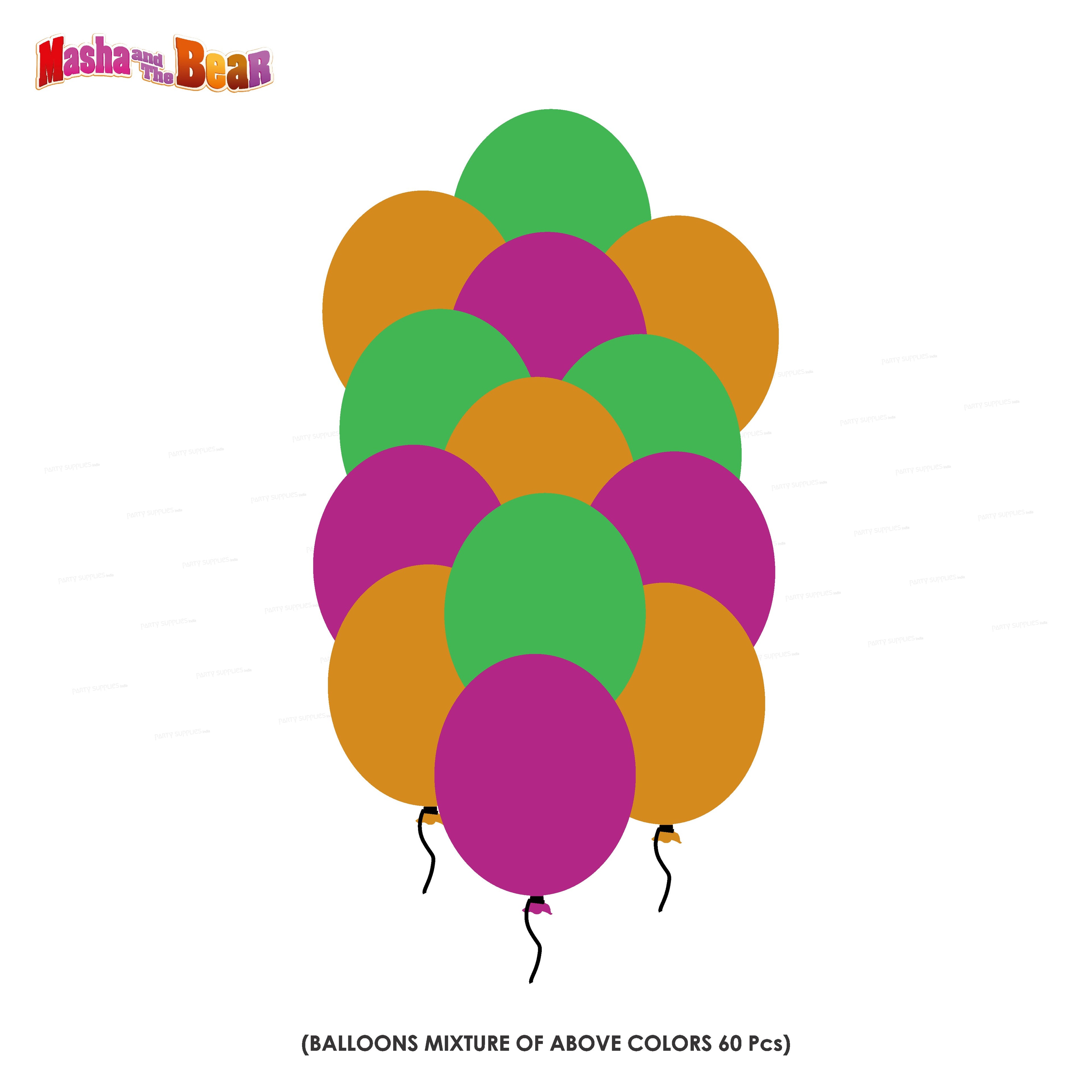 Masha and Bear Theme Colour 60 Pcs Balloons
