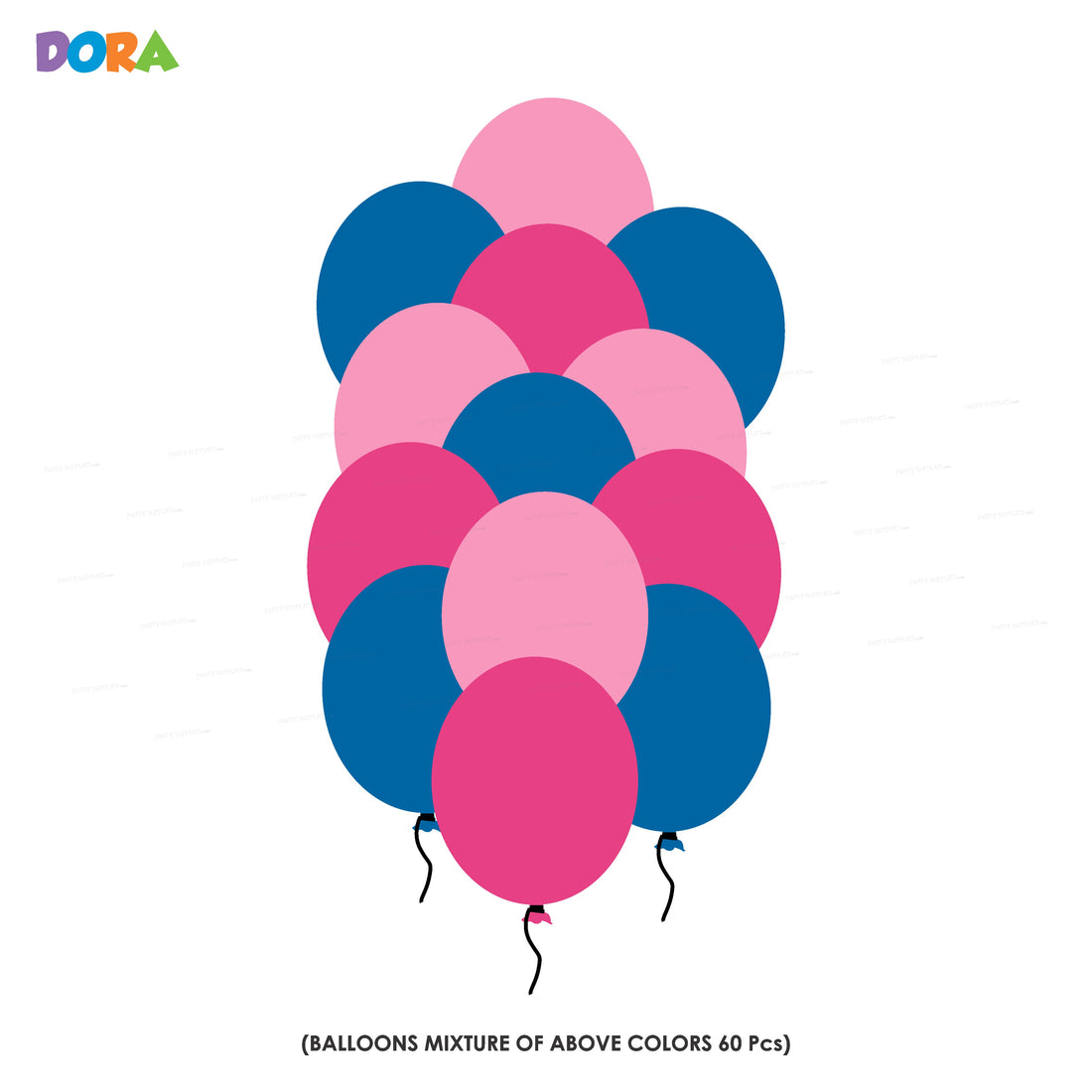 Dora Theme Colour 60 Pcs Balloons