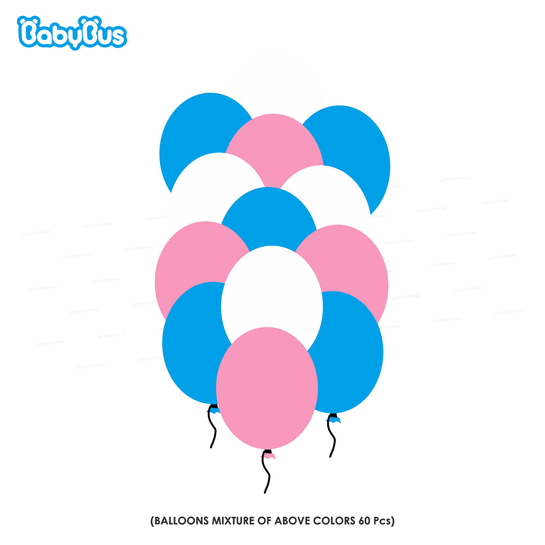 BABY BUS THEME Colour 60 PCS BALLOONS