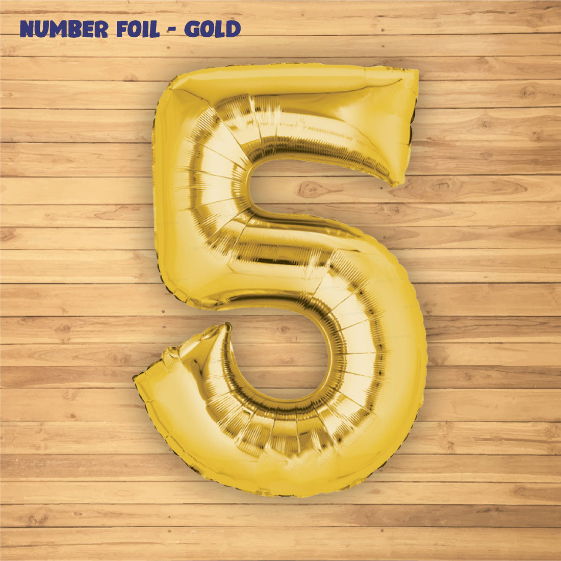 Number 5 Premium Gold Foil Balloon