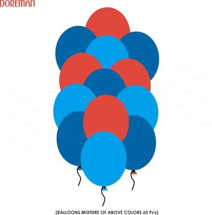 Doraemon Theme Colour 60 Pcs. Balloons