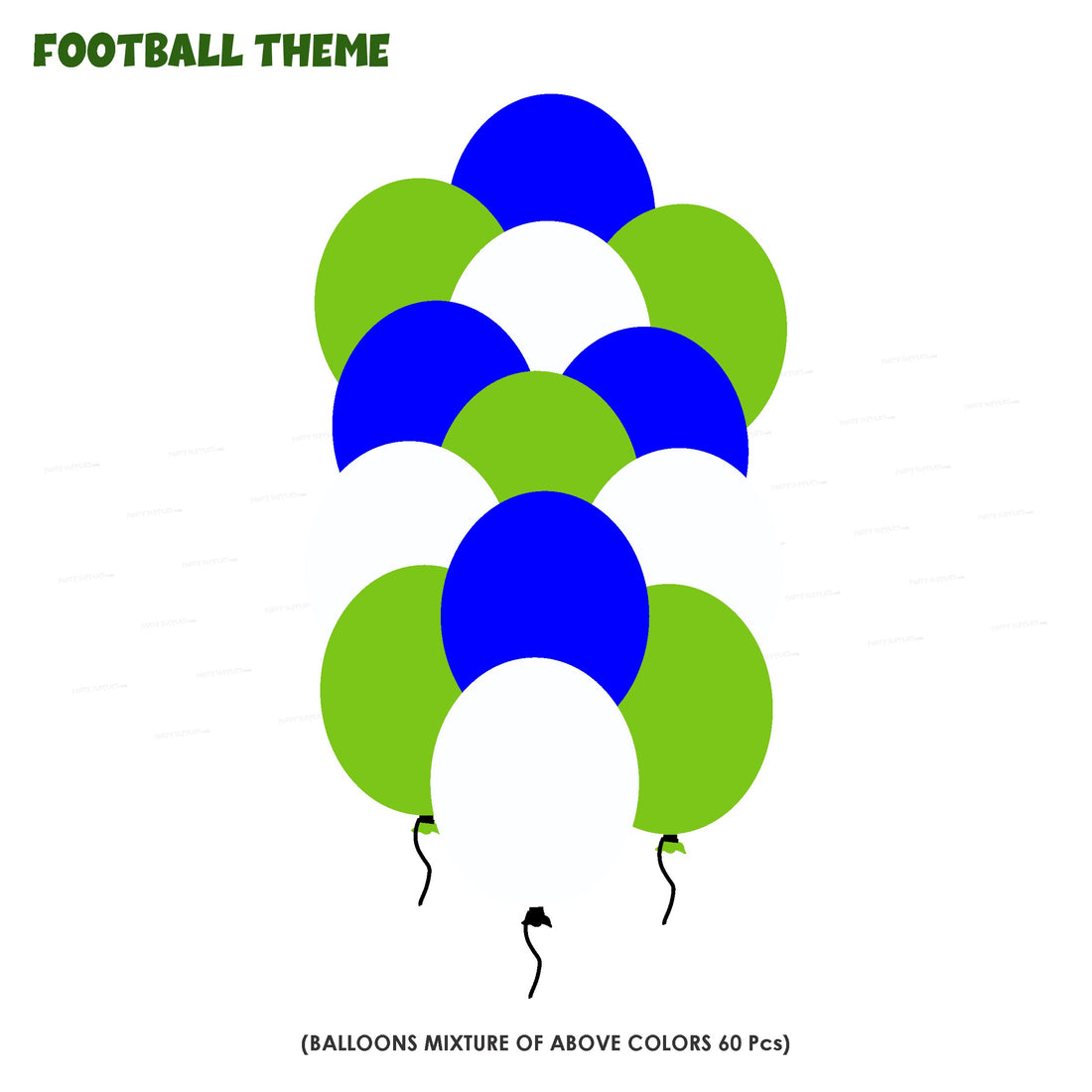 Football Theme Colour 60 Pcs. Balloons