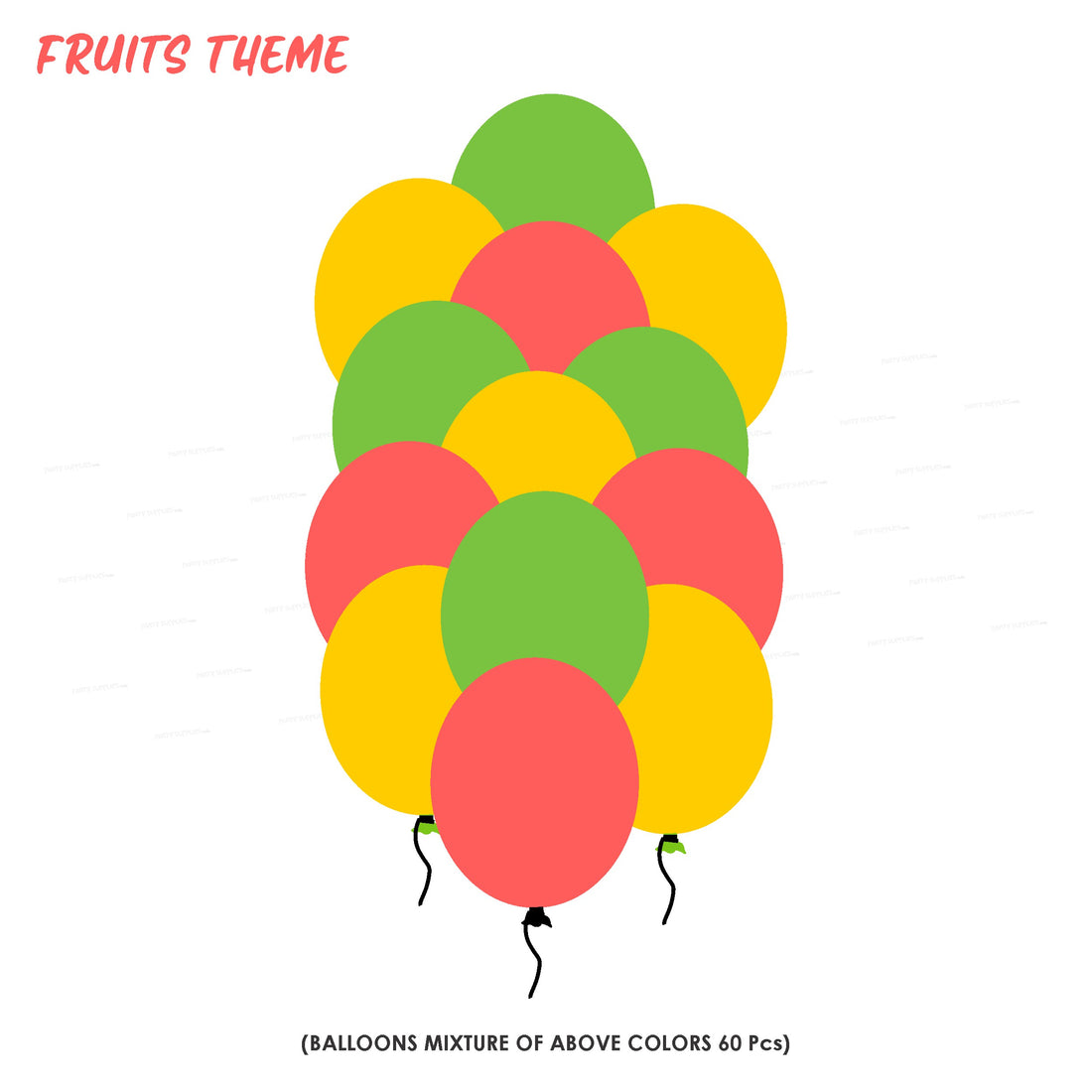 PSI Fruits Theme Colour 60 Pcs. Balloons