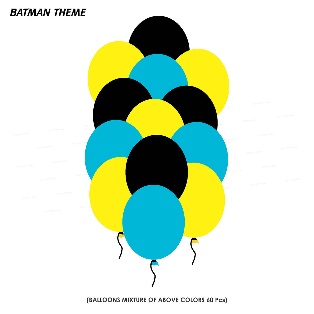 PSI Batman Theme Colour 60 Pcs. Balloons