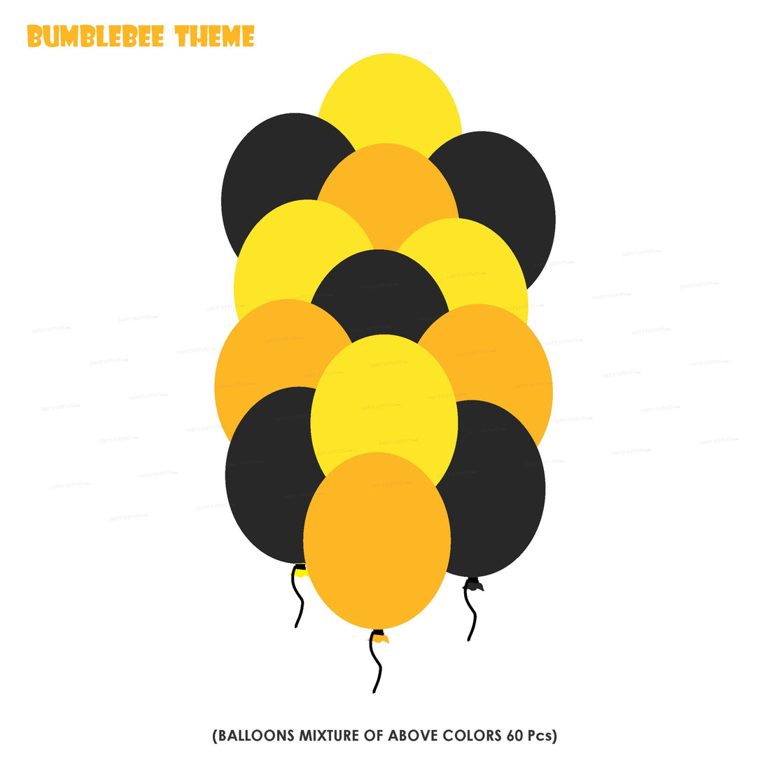 PSI Bumble Bee Theme Colour 60 Pcs. Balloons