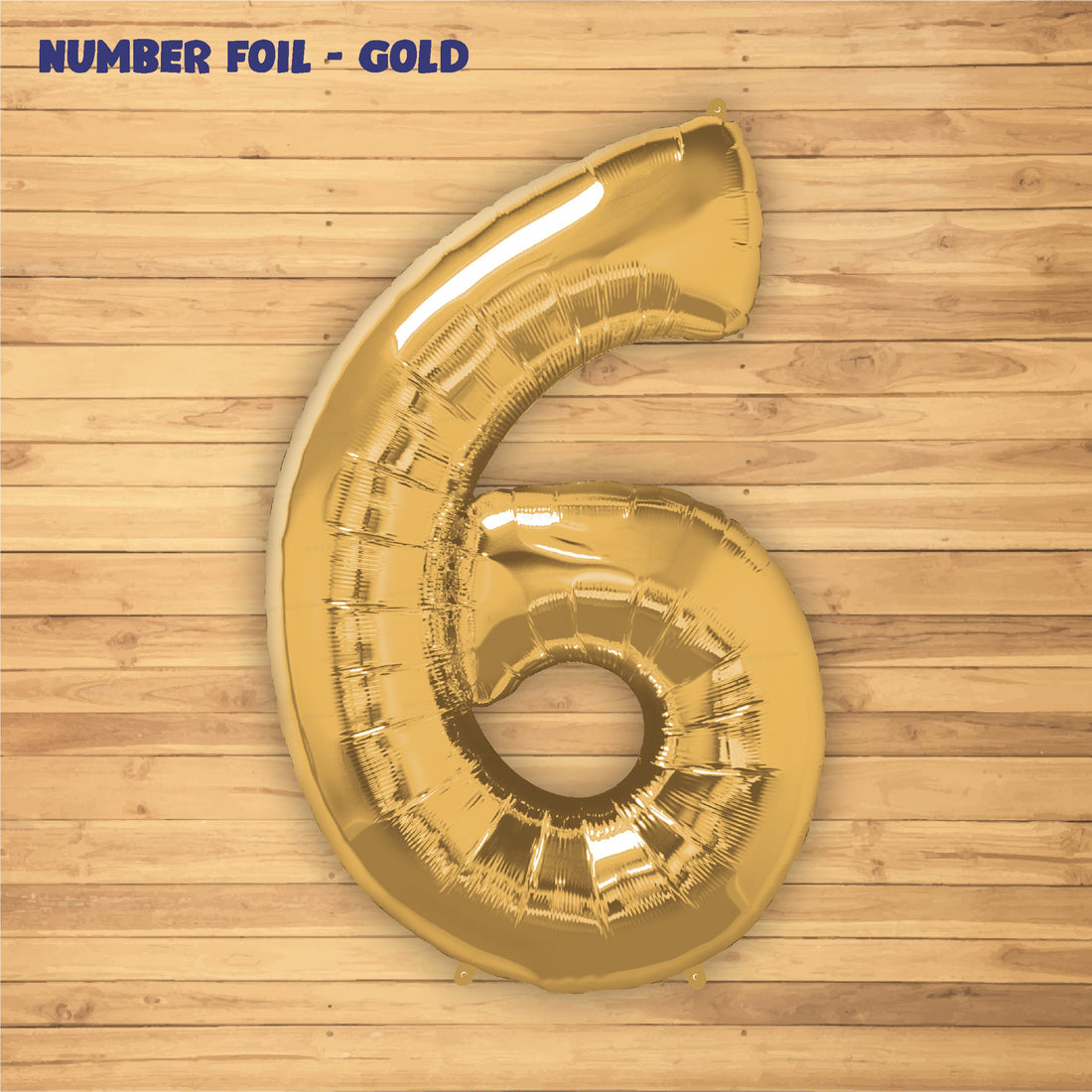 Number 6 Premium Gold Foil Balloon