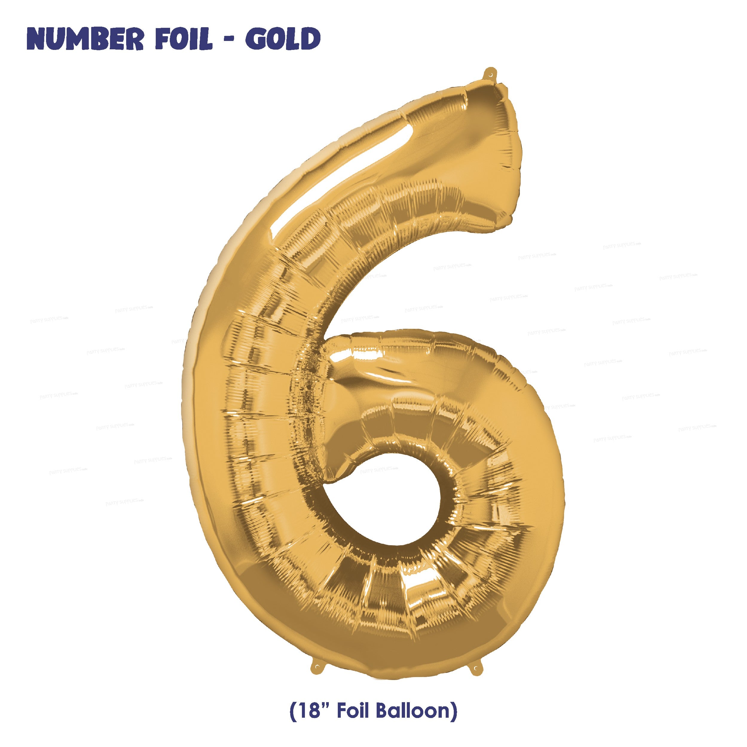Number 6 Premium Gold Foil Balloon