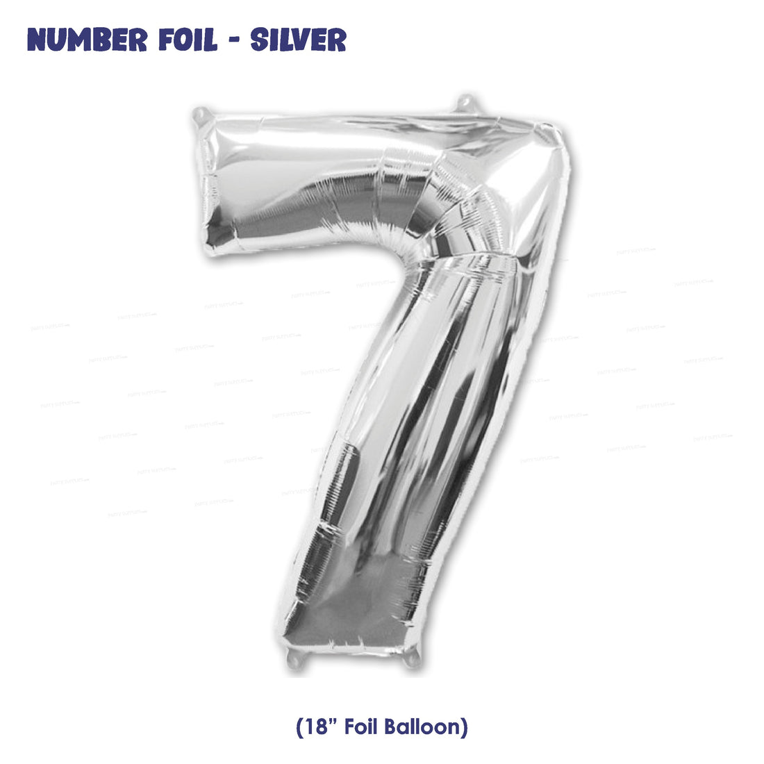 Number 7 Premium Silver Foil Balloon