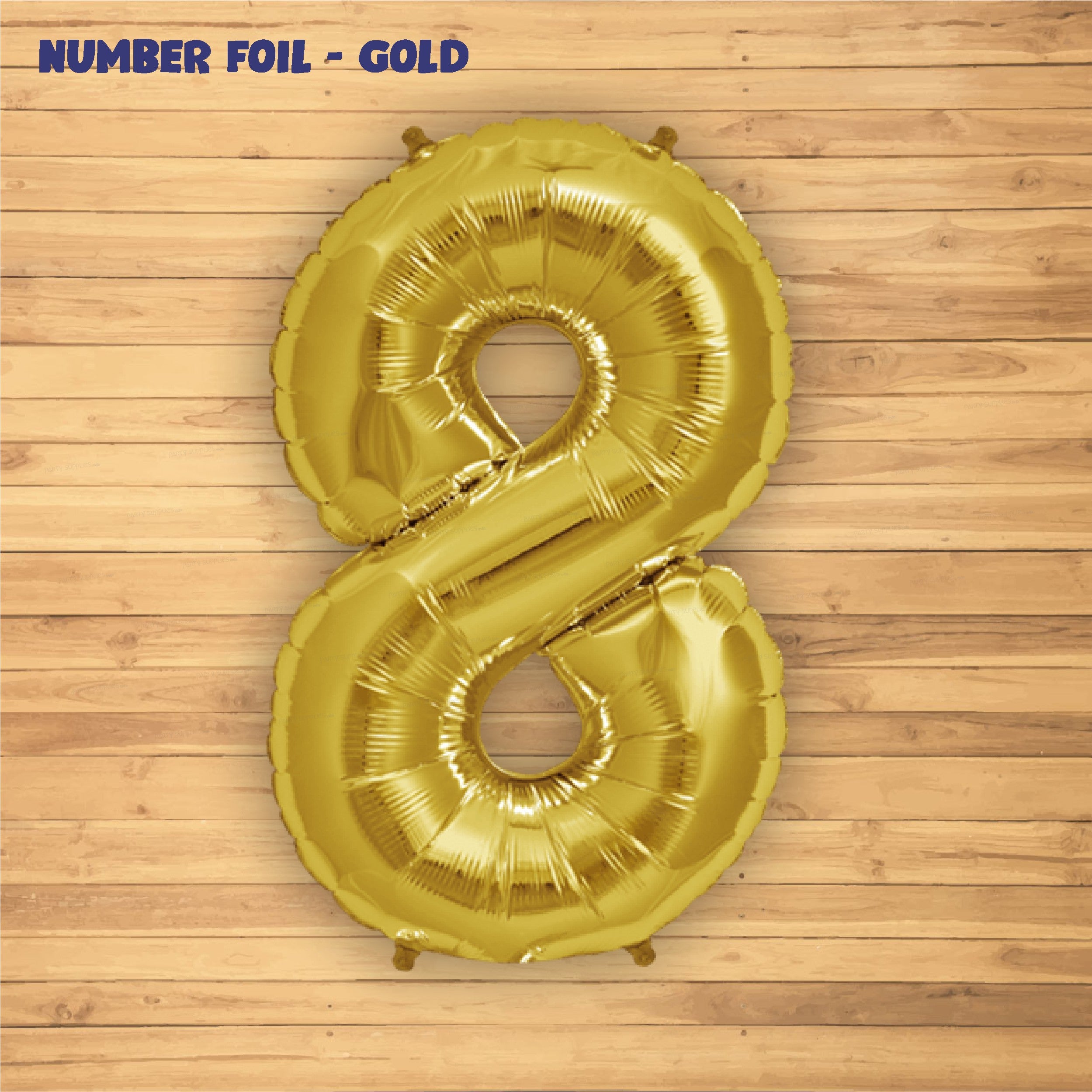 Number 8 Premium Gold Foil Balloon