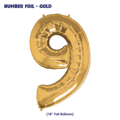 Number 9 Premium Gold Foil Balloon