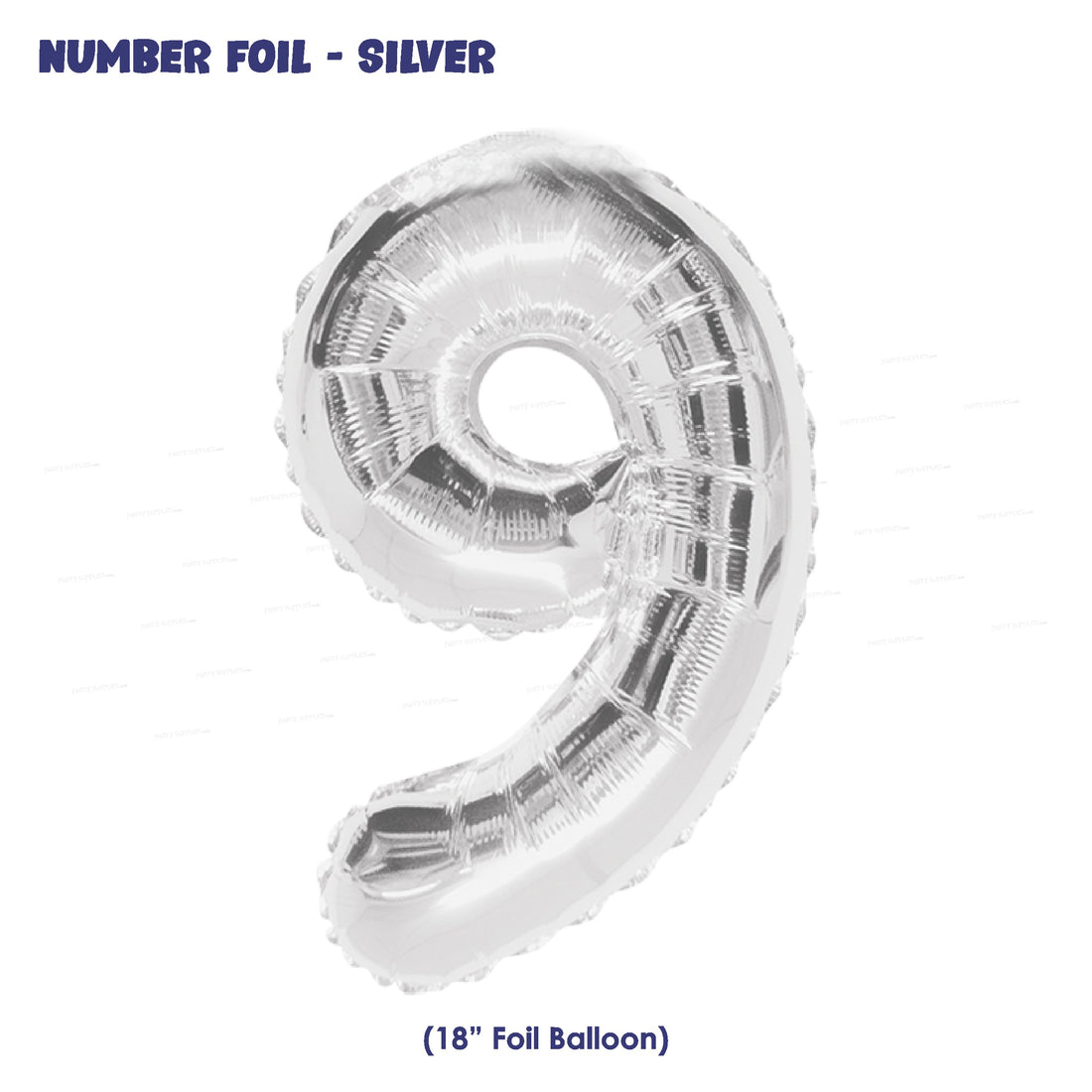 Number 9 Premium Silver Foil Balloon