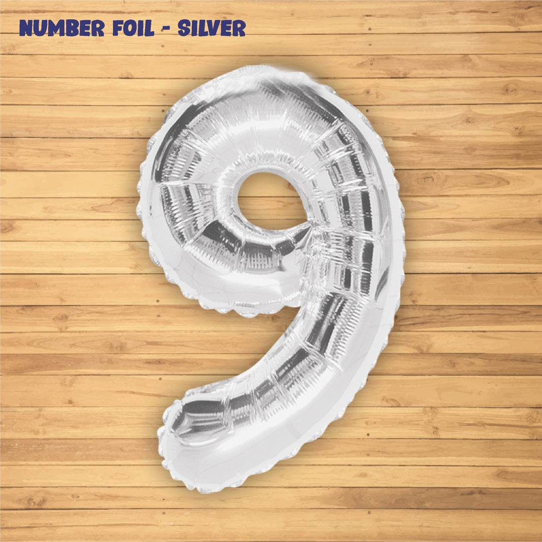 Number 9 Premium Silver Foil Balloon