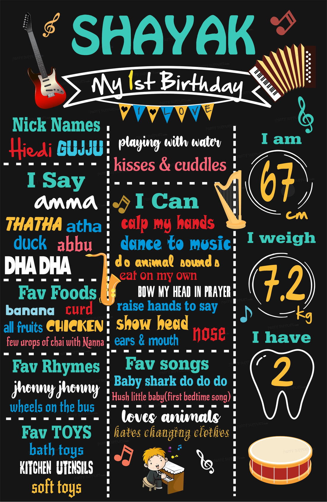Music Theme Chalk Board
