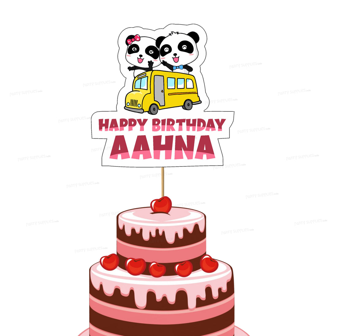 Baby Bus Theme Customized Cake Topper