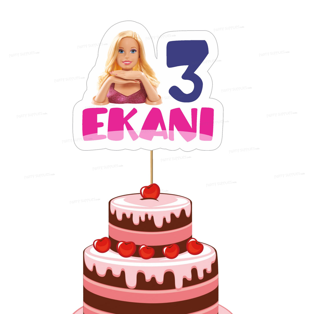 PSI Barbie Theme Customized Cake Topper