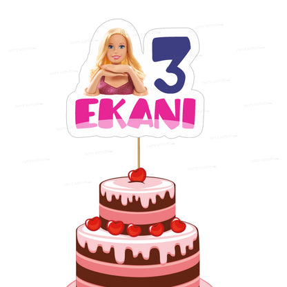 Barbie Theme Customized Cake Topper