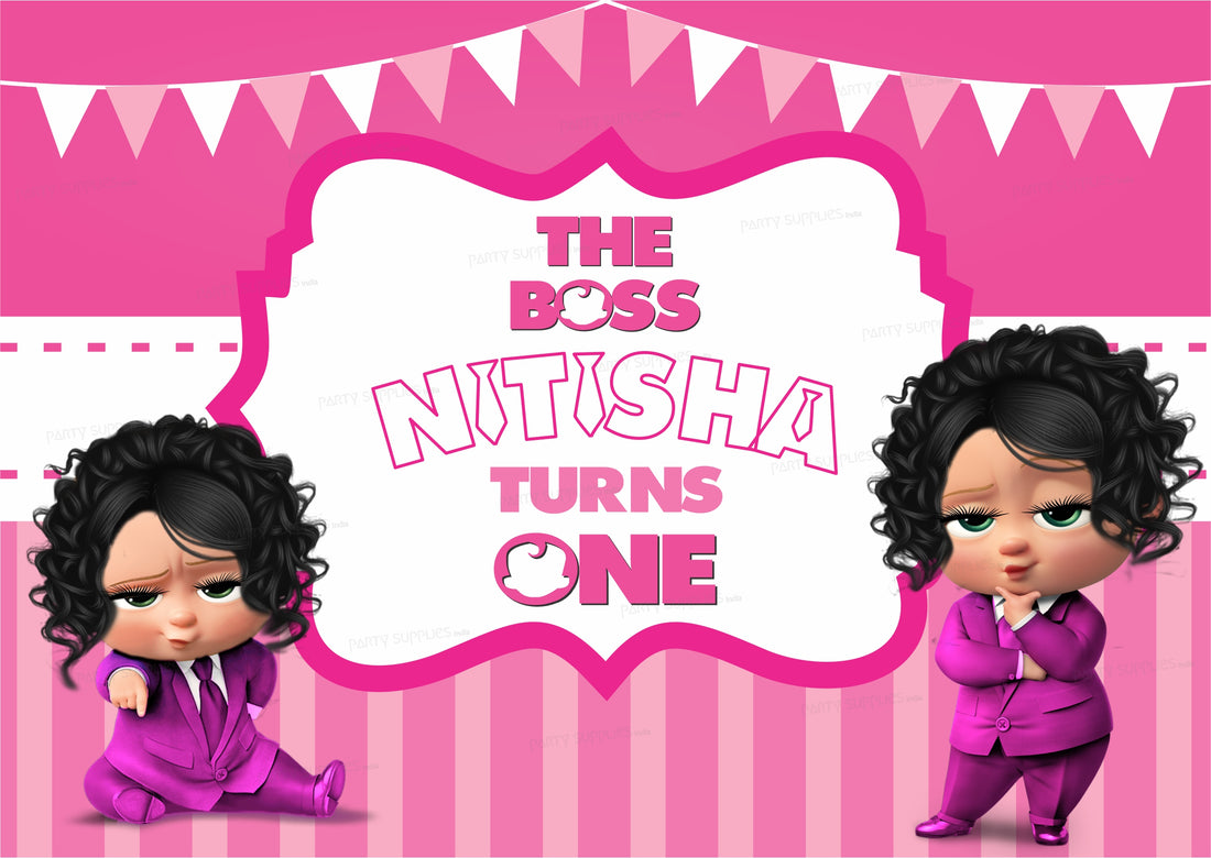 PSI Girl Boss Baby Theme Customized Backdrop