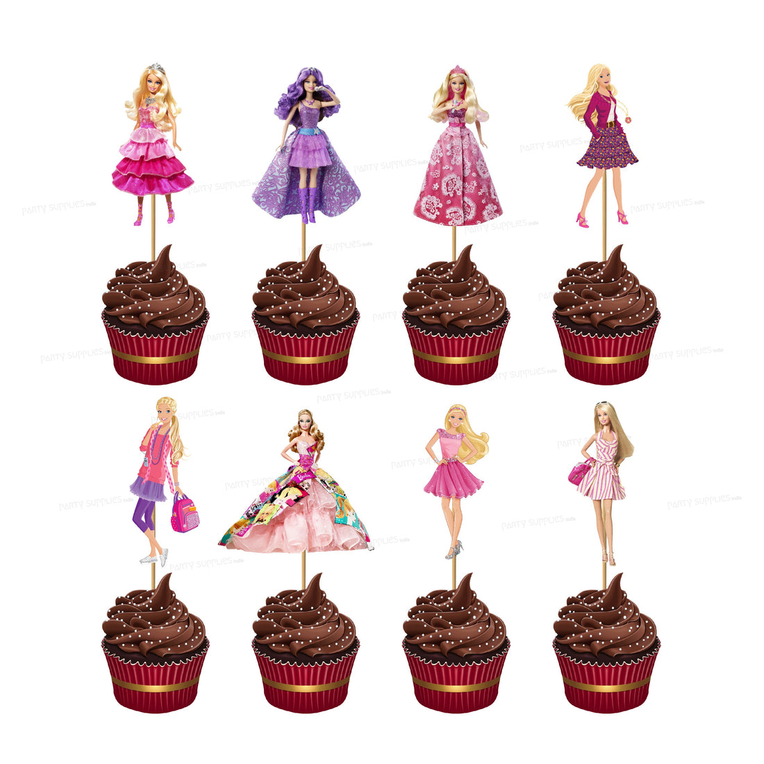 PSI Barbie Theme Cup Cake Topper