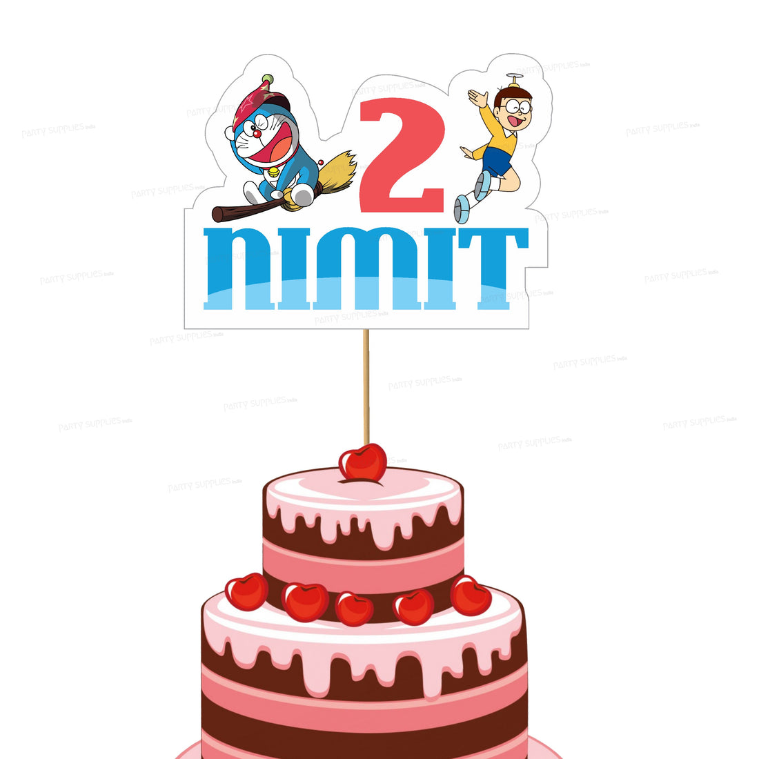 Doraemon Theme Customized Cake Topper