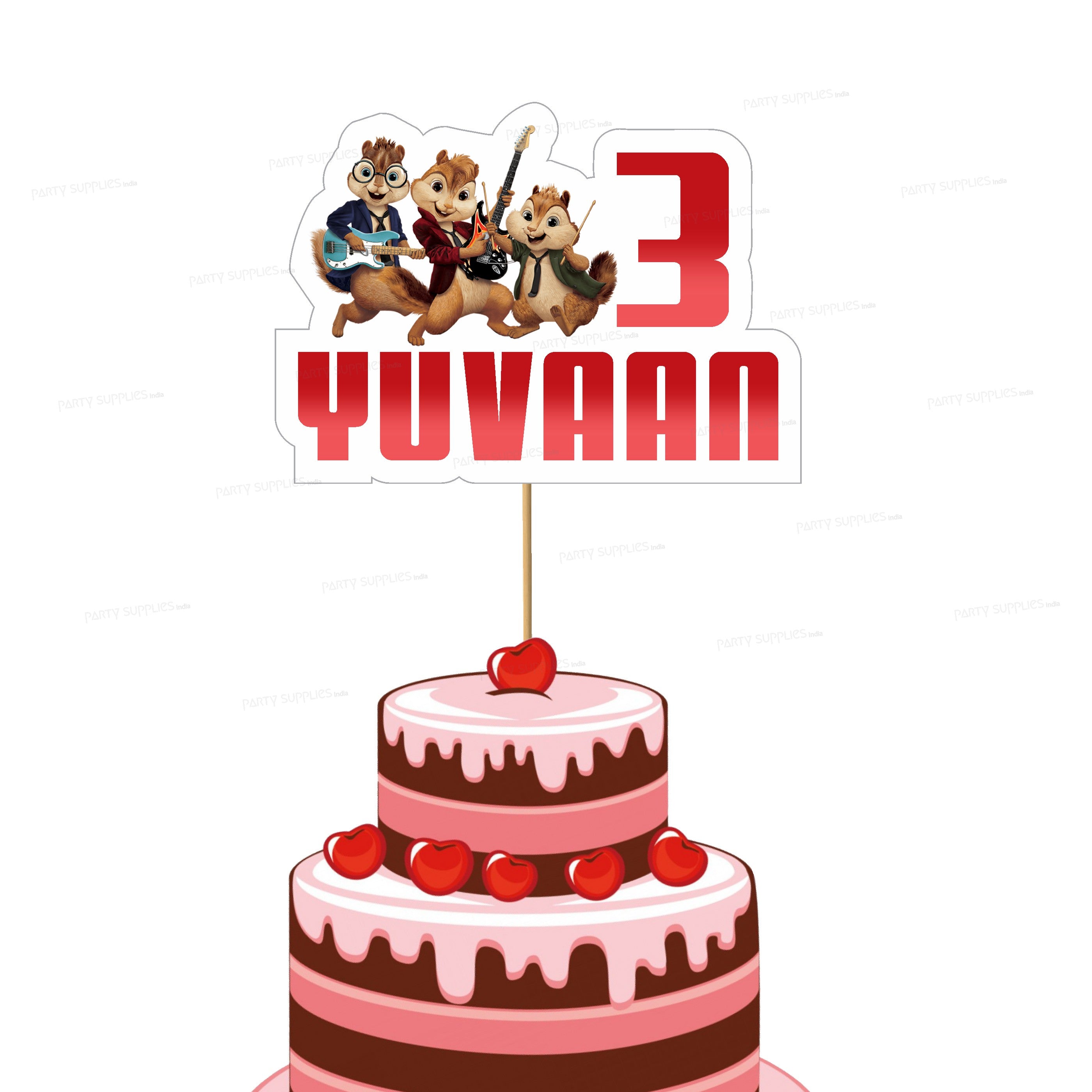 Alvin and Chipmunks Theme Customized Cake Topper